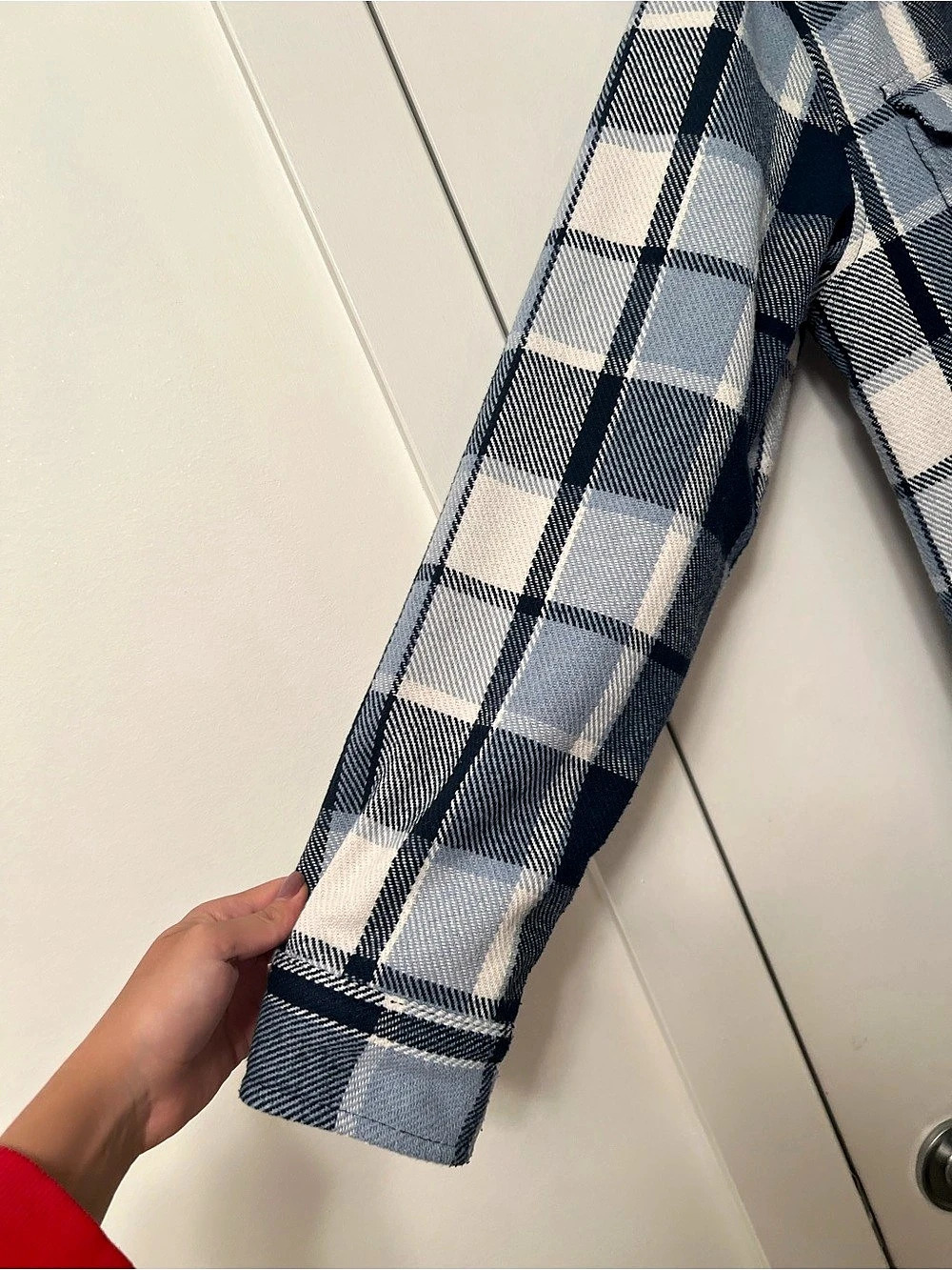 Boston Traders Plaid Button‑Up Jacket – Blue & Cream, Size Large - Picture 9 of 10